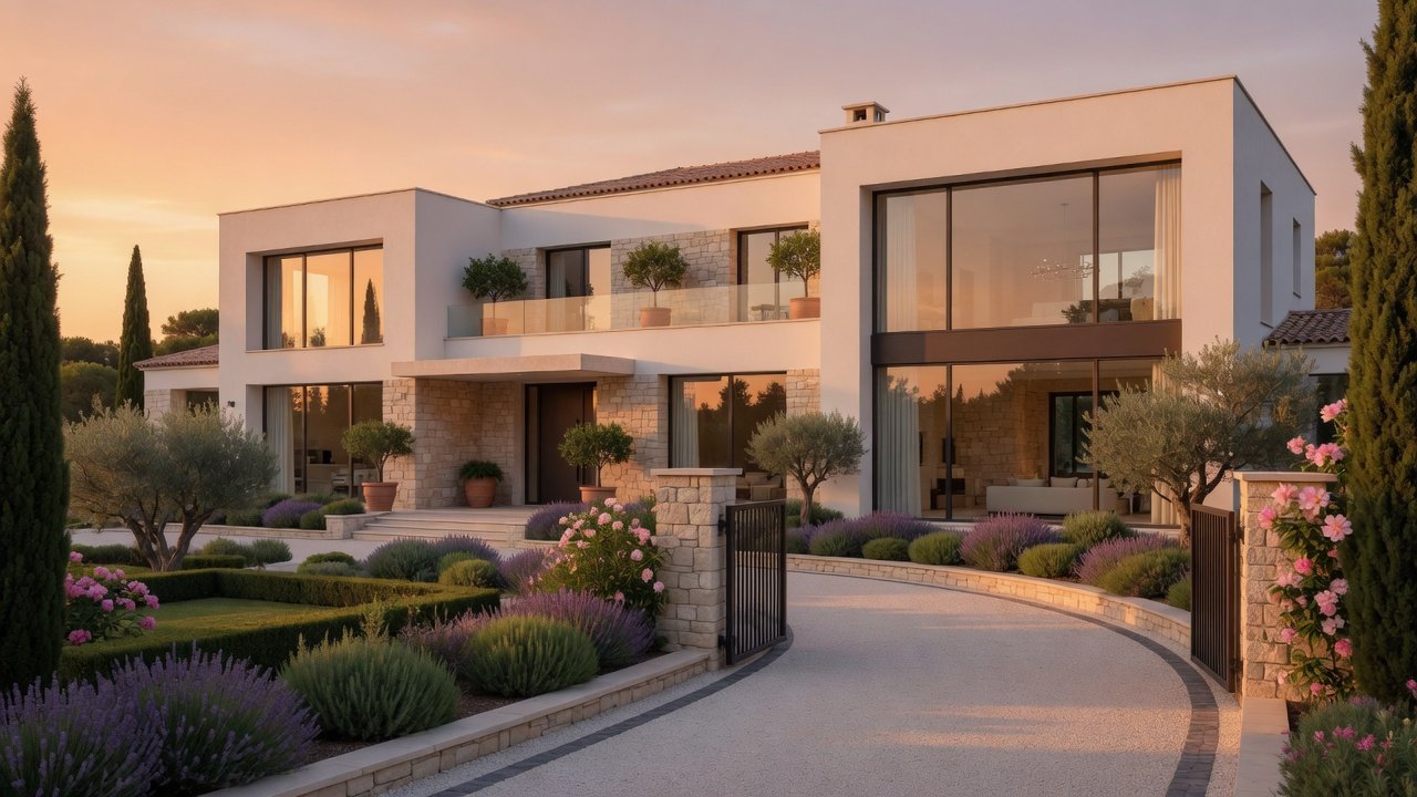 Villa contemporaine avec piscine à débordement