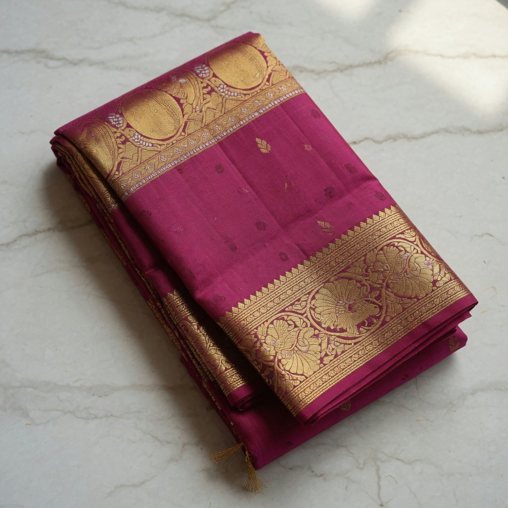 Saree safran et rouge