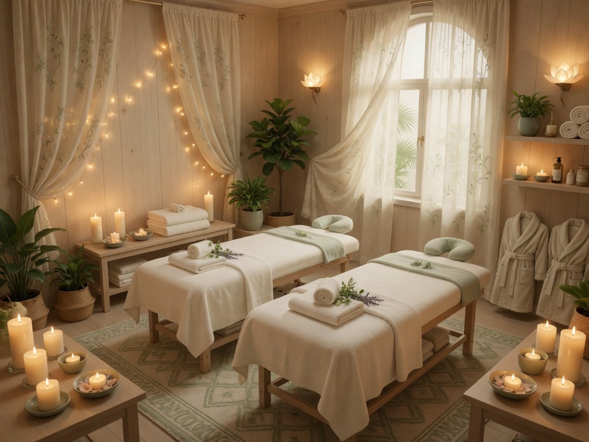 Cabine duo avec deux tables de massage